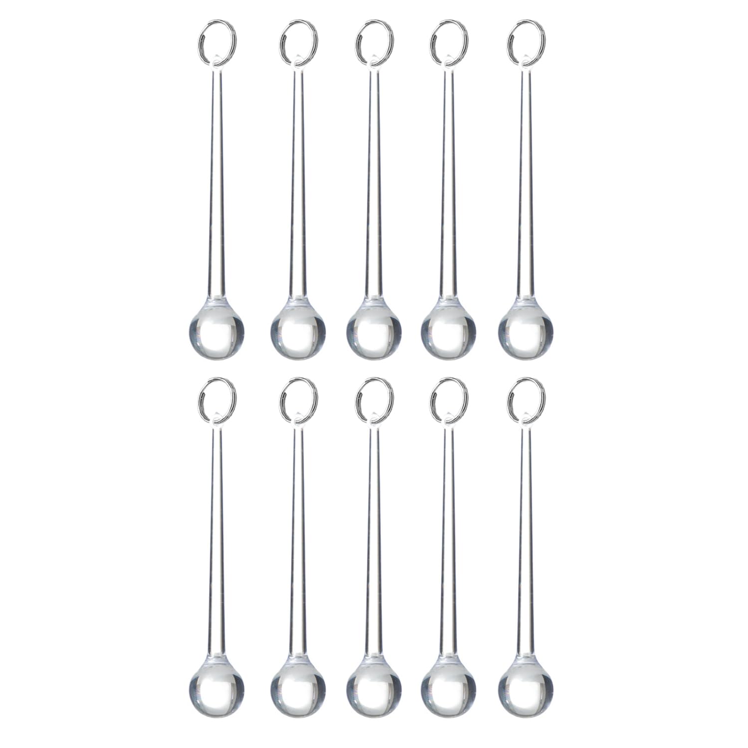 UCLEVER 10pcs Christmas Clear Acrylic Ornaments 3.93inch- Chandelier Crystals Teardrop Ornaments for Wedding Party Christmas Tree Decorations