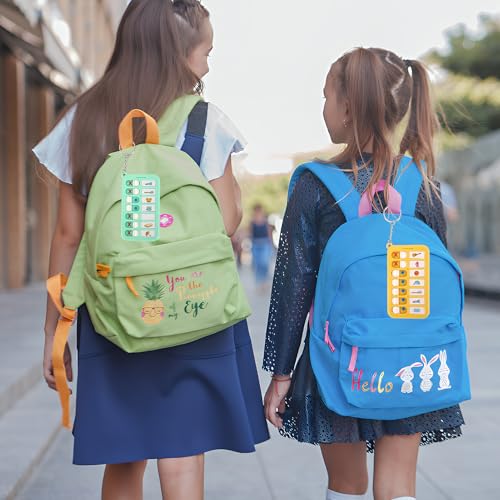 4 Stück Wochenplaner Kinder & Routine Planer mit Schlüsselanhänger - Tragbare To Do Liste Kinder & Aufgabentafel für Morgen & Abendroutine - Visuelle Checkliste & ADHS Hilfsmittel für Schule & Zuhause