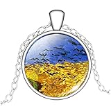 Tolles Geschenk, modisch. Van Gogh Halskette Van Gogh\'s Art Gemälde Druck Glas Cabochon Anhänger Kette Halskette Modeschmuck Halsketten für Damen Herren