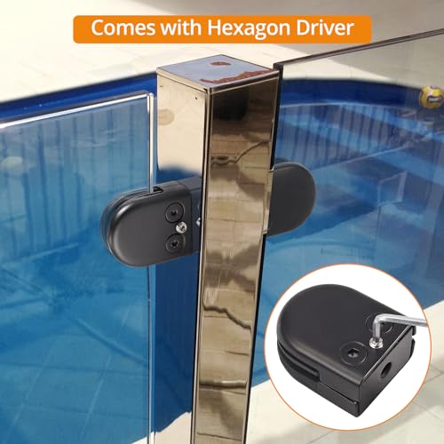 Neoteck Glasklemme, 8 Stück, Edelstahl 304 für Handlauf, Balustrade, Treppe (schwarz, 8–10 mm Halbkreis)