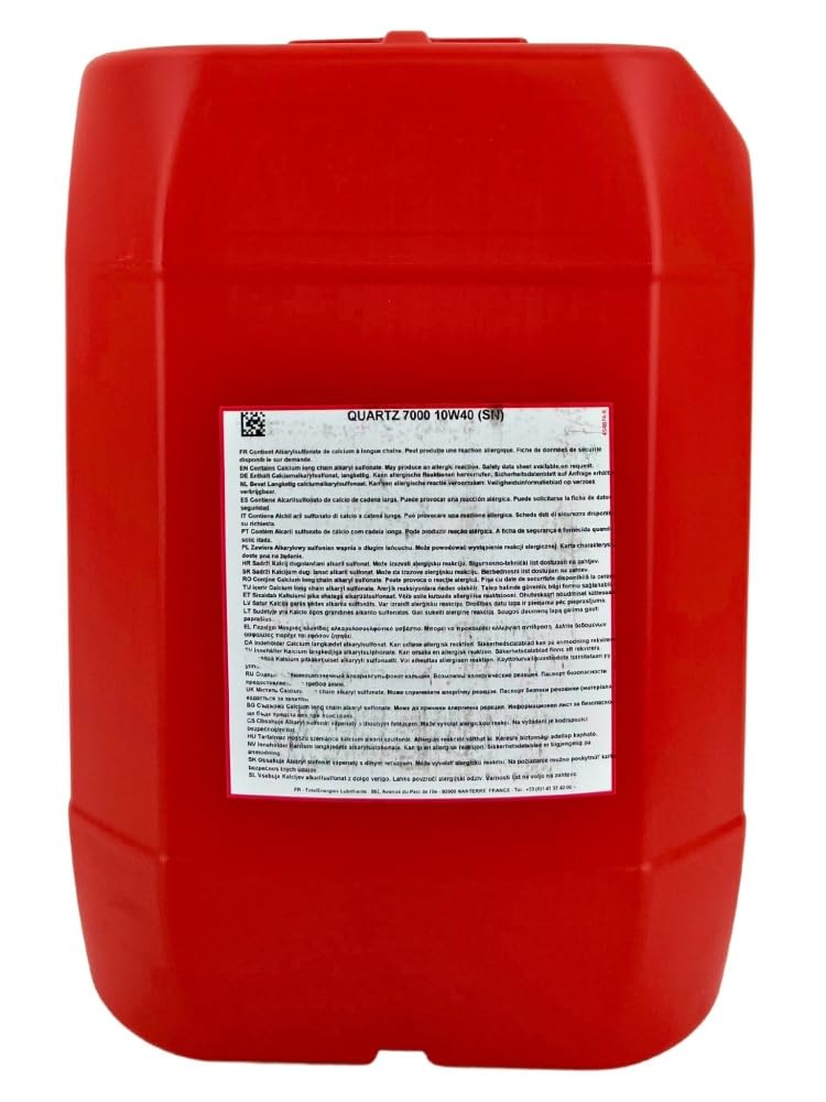 TotalEnergies Aceite de motor 10W-40 Quartz aceite parcialmente sintético ACEA A3/B4 API CF API SN 7000 20L Compatible con PEUGEOT 208 I Hatchback CA, CC, TOYOTA AYGO WNB1, KGB1, NISSAN, KIA RIO III