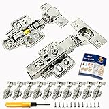 JONRIOX Stainless Steel Soft Close Cabinet Hinges, 110 Degree Full Overlay for Kitchen Frameless Cab