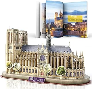 CubicFun 3D Puzzles National Geographic Architecture Building Model Kit for Adults Kids, 3D France Notre Dame De Paris Jigsaw City Puzzle 128 Pieces