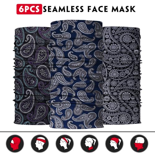 Image of Neck Gaiter for Men Women Headwear Bandana Head Wrap Face Scarf Mask Cover Warmer Balaclava-Seamless & Versatile
