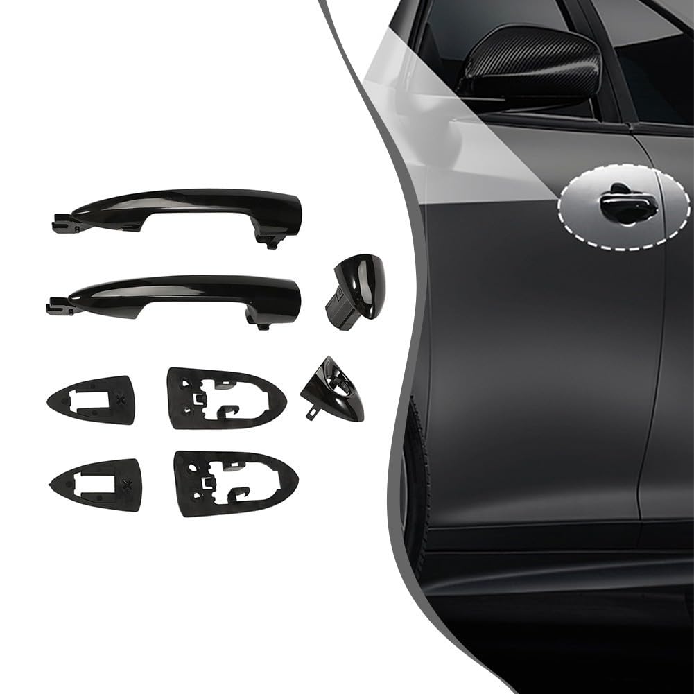 Zoegneer 1 coppia di maniglie per porta anteriore nere per auto, set di impugnature esterne per porta per Alfa Romeo Giulietta Mito Lancia Y OEM 2156145296 156145295 in plastica