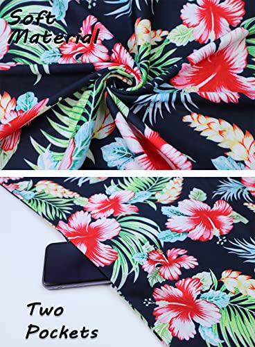 SimpleFun Summer Dresses for Women Beach Floral Tshirt Sundress Casual Pockets Boho Tank Dress4