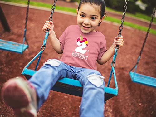 Unicorn 2nd Birthday Outfits for Toddler Girls Two Year Old 2 Shirt Girl Second4