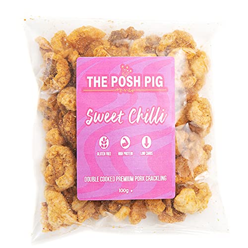 The Posh Pig Premium Pork Crackling Sweet Chilli 100g