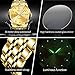 OLEVS Gold Watches for Men Diamond Business Dress Analog Quartz Stainless Steel Date Luxury Casual Fashion Wrist Watch Waterproof Luminous