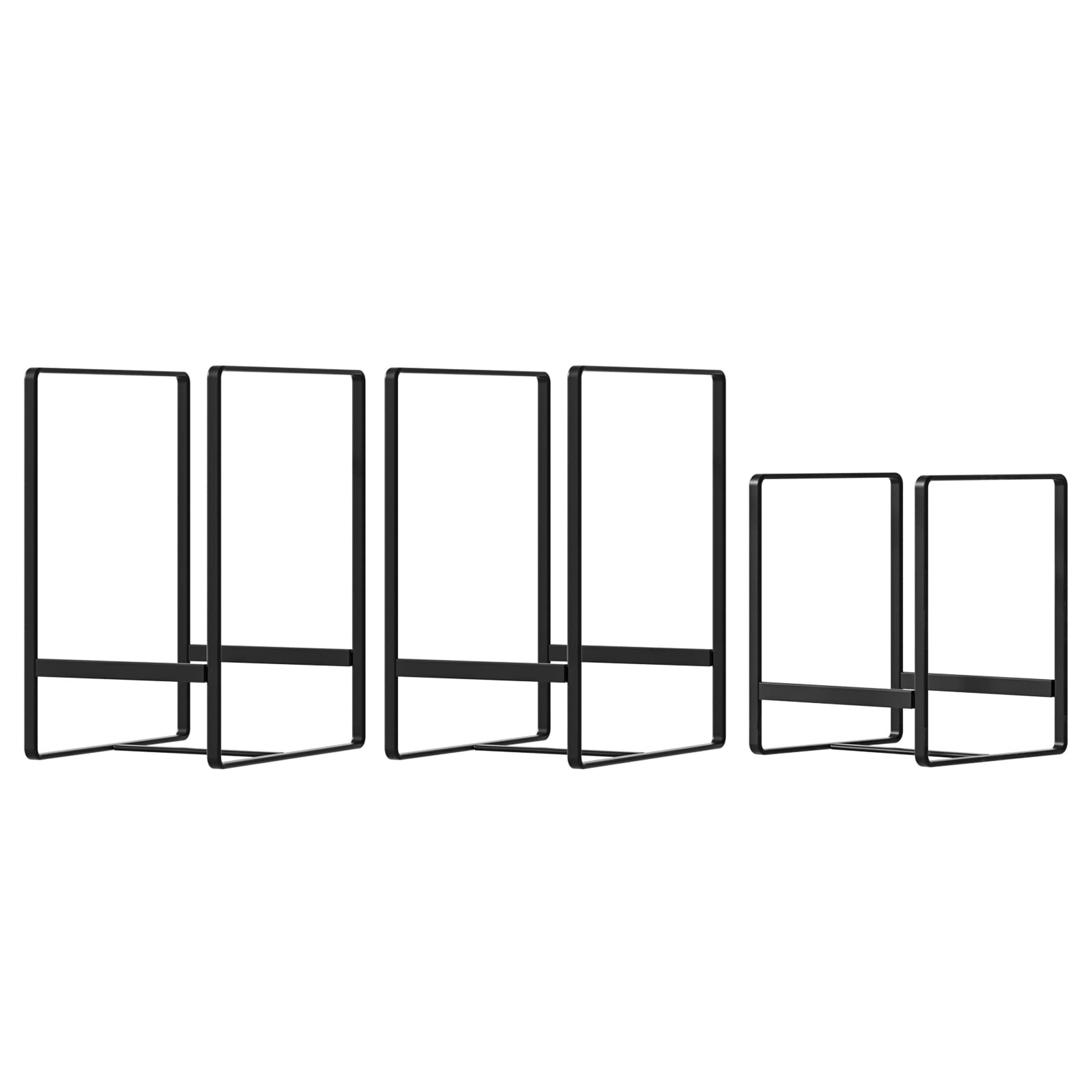 Hikinlichi Lot de 3 Supports de Plateau en Métal - Étagère Murale Durable pour Cuisine et Bureau - Design Noir Carré