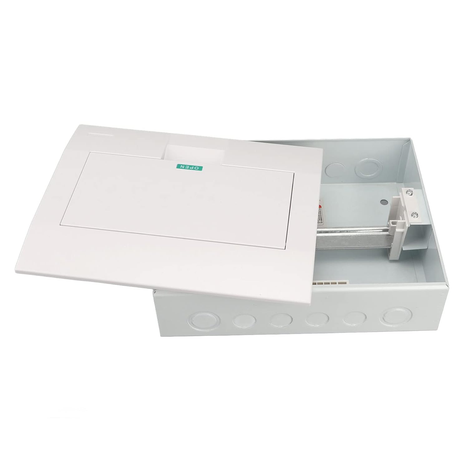 12-Circuit Stainless Steel Electrical Panel Enclosure with DIN Rail for Indoor Outdoor UseWaterproof PC Cover, Compact 11.8 x 9.1 x 3.1 Inches Distribution Box