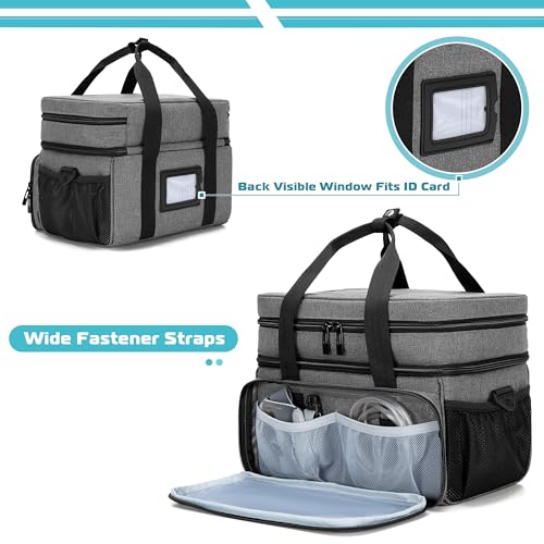 Image of CURMIO CPAP Travel Bag Storage Case Compatible with ResMed AirSense 11, AirSense 10, AirSense 10 Elite, AirStart 10, Philips Dreamstation, 3B Medical Luna G3, and XT Fit, Gray (Patented Design)