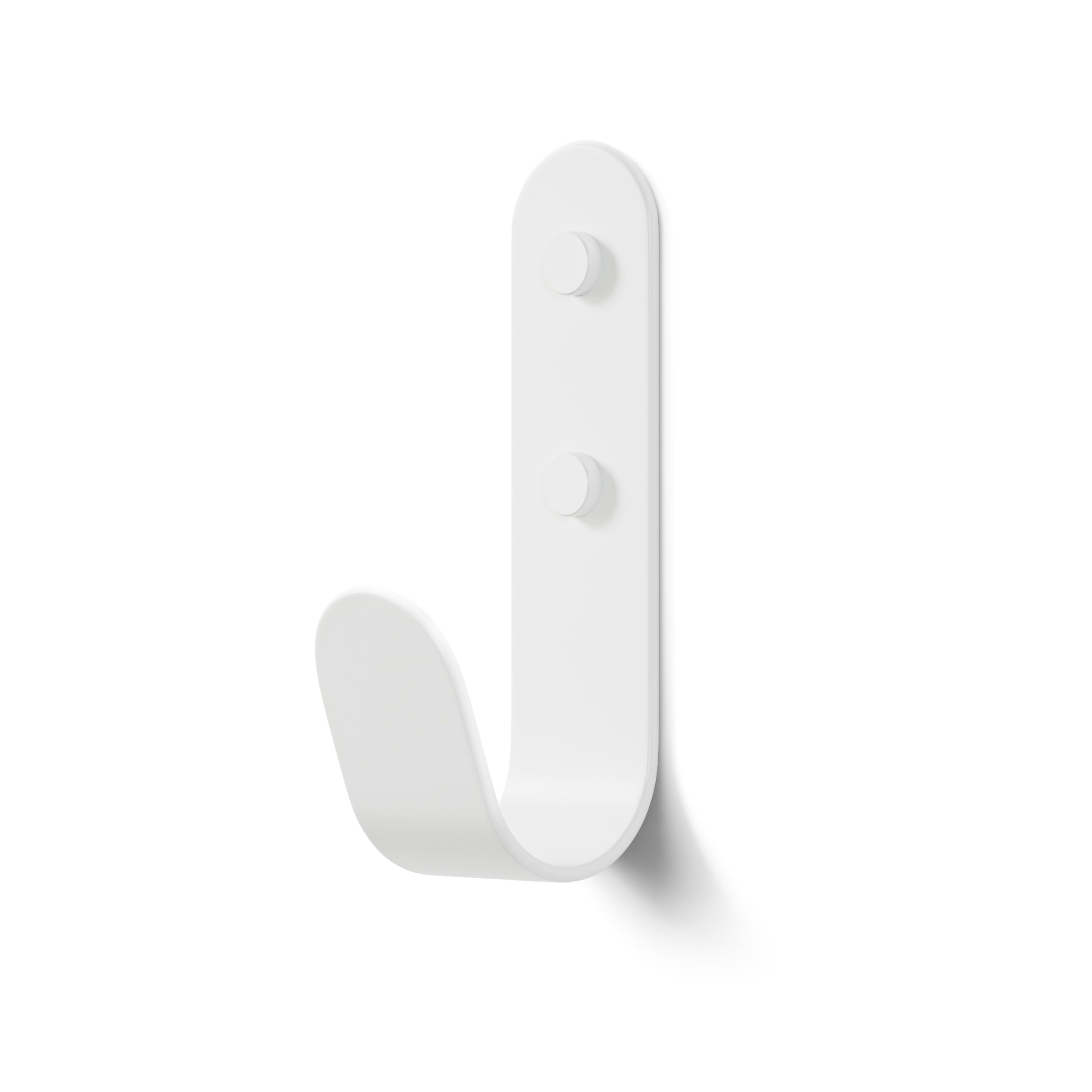 The Hairpin Leg Co. [HLC Metal J Wall Hook. Chunky Modern Playful Coat Hook - [White, Single] — image 1