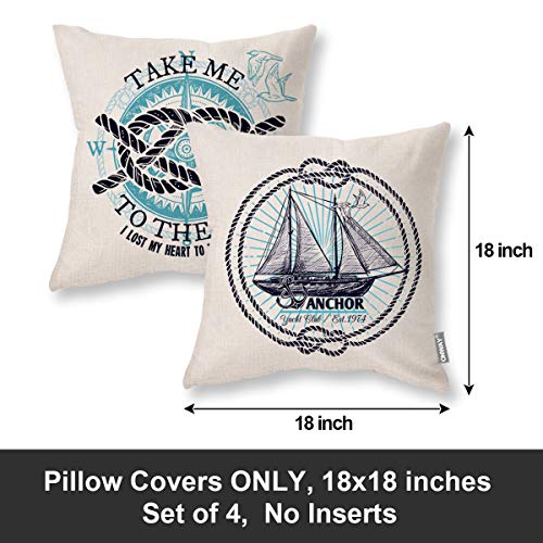 ONWAY Ocean Park Cotton Linen Theme Decorative Pillow Cover - Image 2