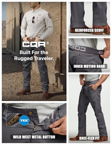 CQR Men's Motion Utility Casual Pants, Regular Fit Lightweight Work Pants, Water Resistant Outdoor Stretch Pants with Pockets4