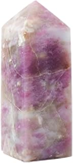 cristal cura natural | Cristal Turmalina Flor Ameixa | 4 varinhas cristal facetado chakra curativo ponta única Reiki quartzo polido meditação decoração para casa Iytefeki