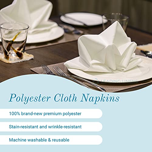 Leading Linens 100 Pcs 17"X17" Inch Polyester Cloth Napkin - Purple - Wedding Linen Restaurant Dinner Wedding Banquet Party - 19 Colors Available #TOP1