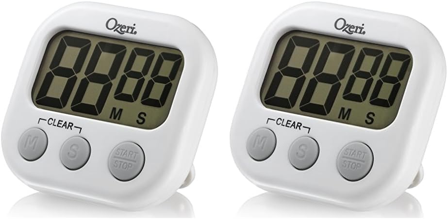 Ozeri Temporizador de cocina para eventos, color blanco (paquete de 2)