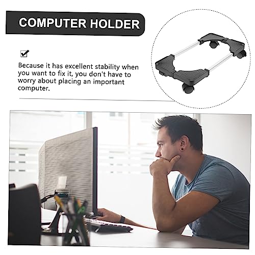 Soporte móvil para torre de computadora con ruedas, soporte para CPU ventilado y de alta estabilidad para uso en casa y oficina miniatura 7