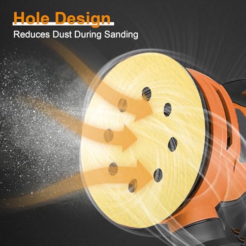 Image of 100PCS 5 Inch Sanding Discs, 8 Hole Hook and Loop 150 Grit Sandpaper, Round Sand Paper for Random Orbital Sander