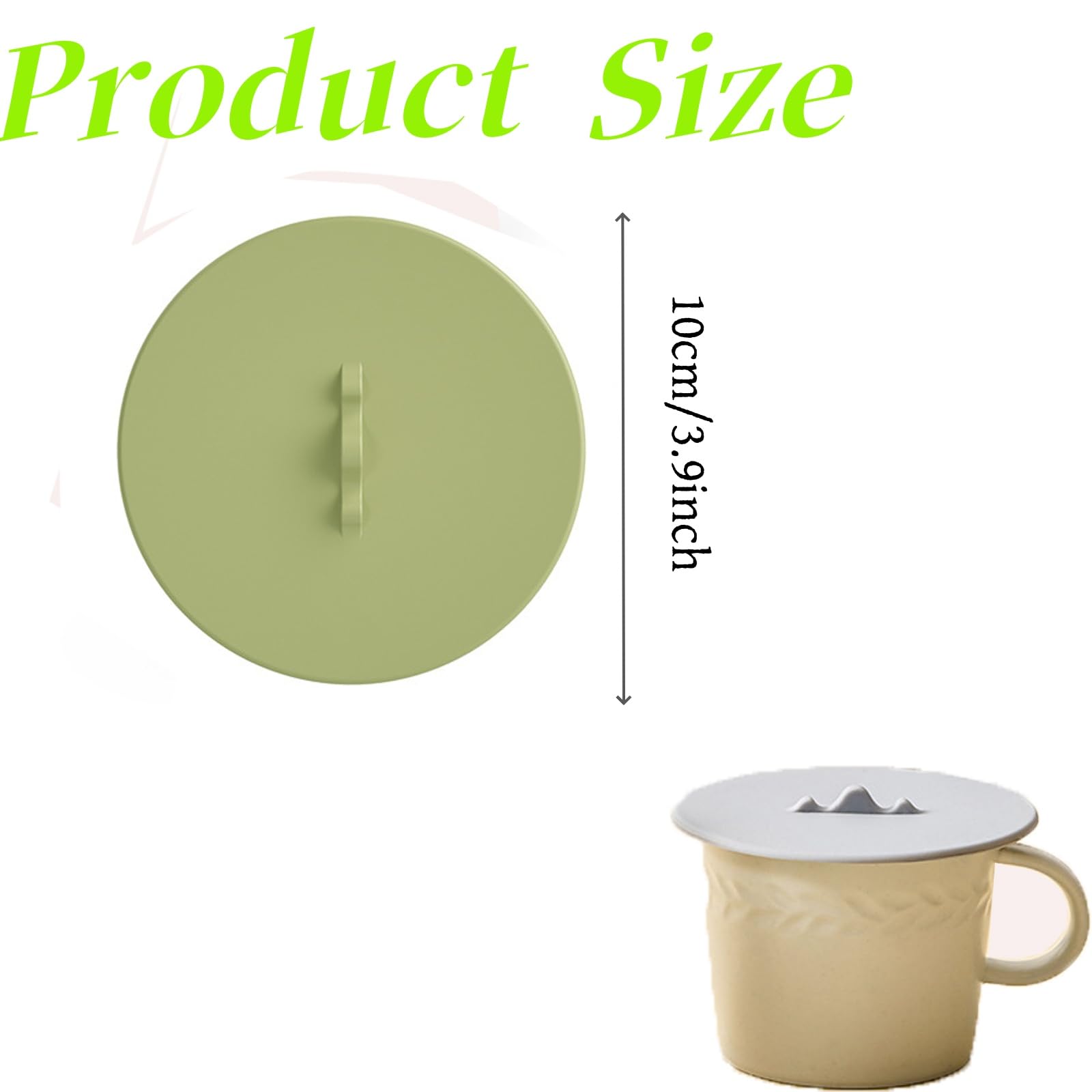 3pcs Silicone Lids for Cups,10cm/3.9inch Silicone Cup Covers Reusable Food Grade Anti-dust Airtight Seal Mug Cover for Drinks Hot and Cold Cup Lids for Coffee Tea Glass Cup (green/beige/Light Gray)
