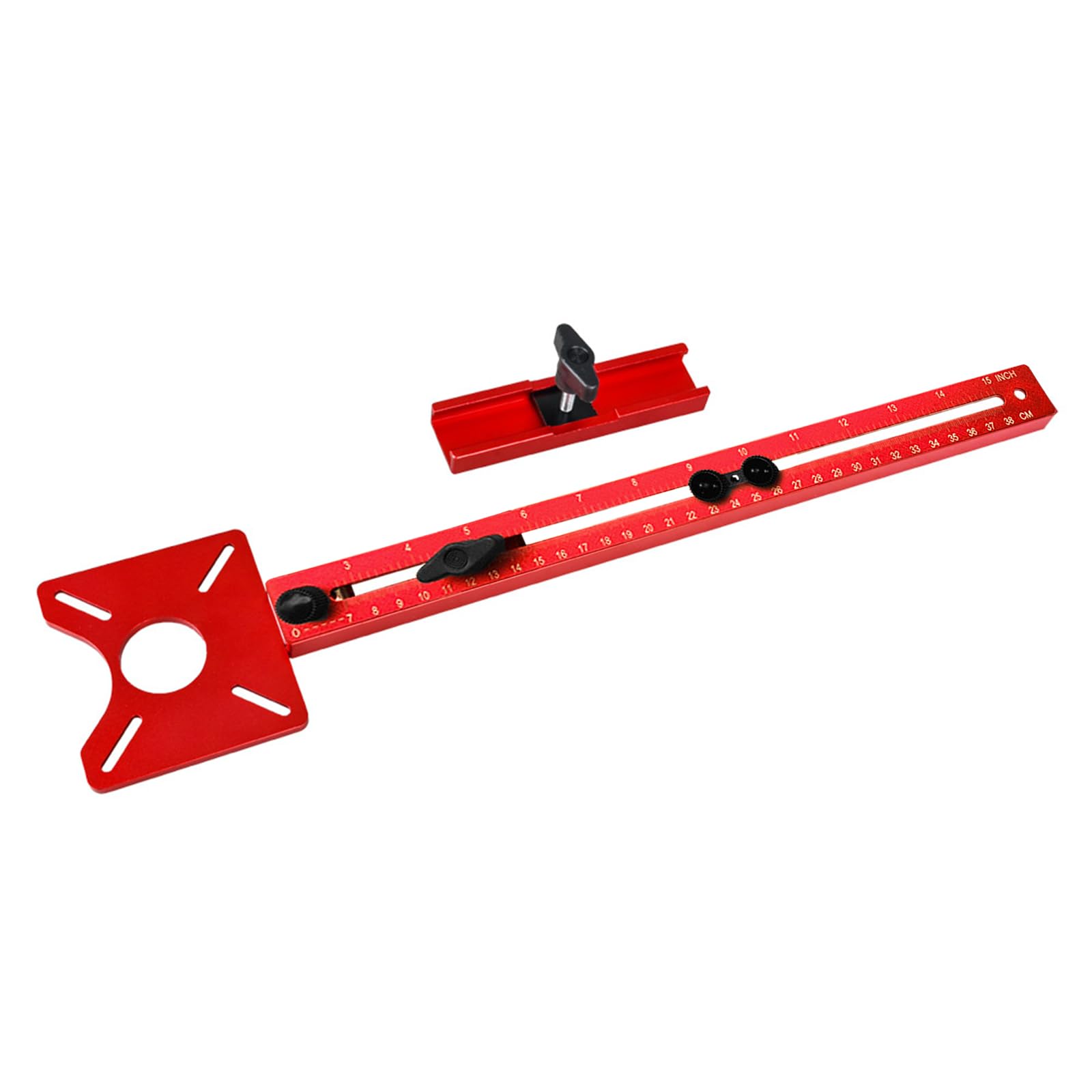 Staffa per fresatura 4 in 1, guida per fresatura, in alluminio, con punzonatura centrale automatica, per banchi per la lavorazione del legno (metrico e pollici