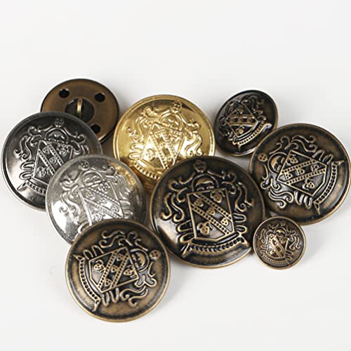 Healifty 50Pcs Vintage Metal Blazer Buttons Sewing Buttons Coat Jacket Buttons Shirt Suit Trousers B