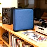 Capa de CD de carro com capacidade para 40, bolsa de armazenamento portátil de DVD, carteira de armazenamento de livros, caixa de álbum para casa, carro, viagem, escritório (azul)