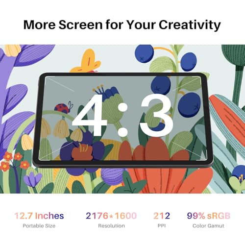 Image of HUION Kamvas Slate 13 Standalone Drawing Tablet, 12.7 Inch No Computer Needed 2K QHD Resolution Digital Art Tablet, Full-Laminated Screen with H-Pencil, 8G+256G, Android 14, 10000mAh Battery Portable