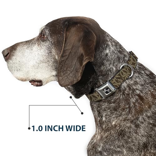 Collier de chien os marron vert olive Buckle Down 15-66 cm