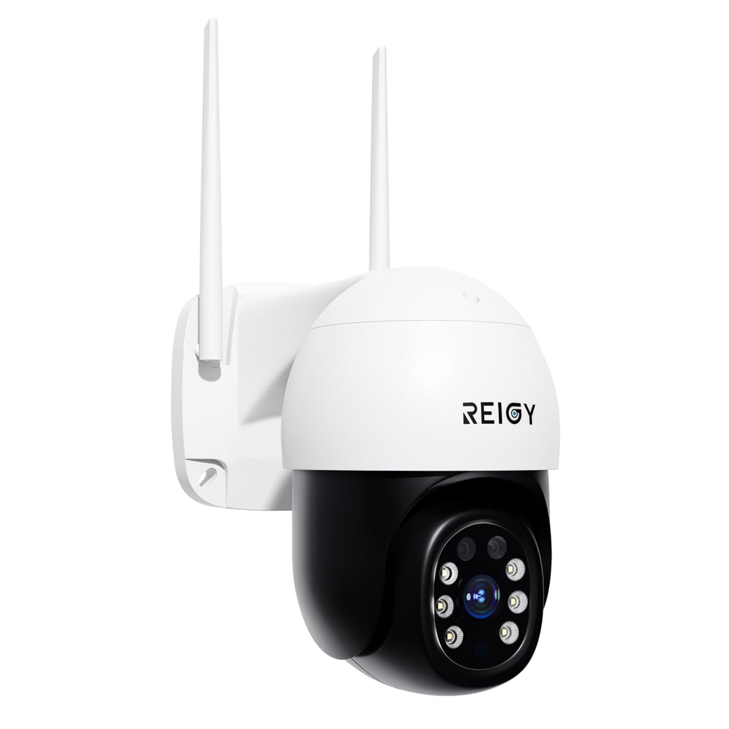 REIGY 5MP Cámara de Vigilancia WiFi Exterior 360°, Camara de Seguridad IP PT 2880*1620p, Visión Nocturna Infrarroja y Color, Audio Bidireccional, Detección de Movimiento Compatible con NVR iOS/Android