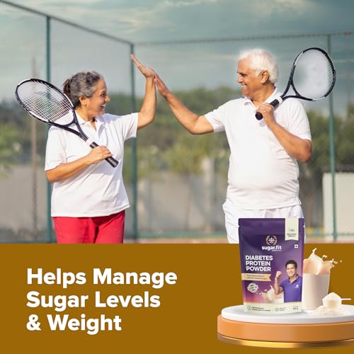 Image of Sugar.Fit Diabetic Protein Powder Vanilla 350g | Plant-Based, Vegan, Sugar Free Protein | Helps Manage Blood Sugar & Weight | High Fiber Pea Protein Isolate for Diabetic Men & Women