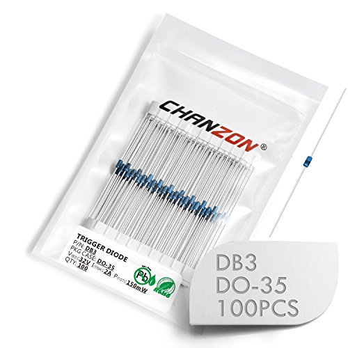 (Pack of 100 Pieces) Chanzon DB3 DIAC Bidirectional Trigger Diode 2A 32V 150mW DO-35 (DO-204AH) DB-3 Axial Silicon Diodes