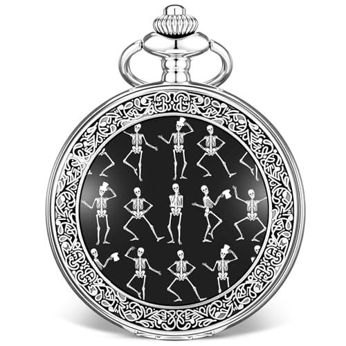 Siifert 2025 Halloween Pocket Watch with Chain Gift for Men