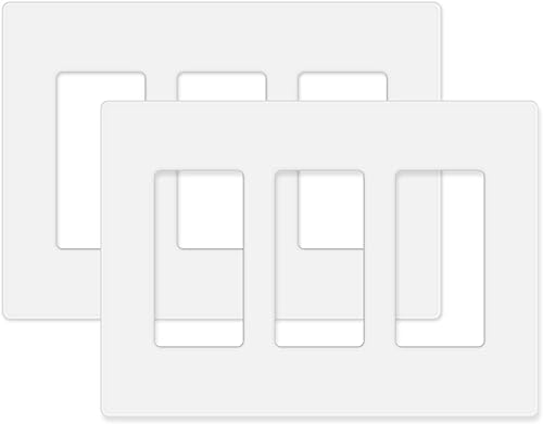 Cubierta de placa de pared sin tornillos de 3 segmentos, cubierta de salida decorativa para interruptores de luz, atenuadores, GFCI, receptáculo,