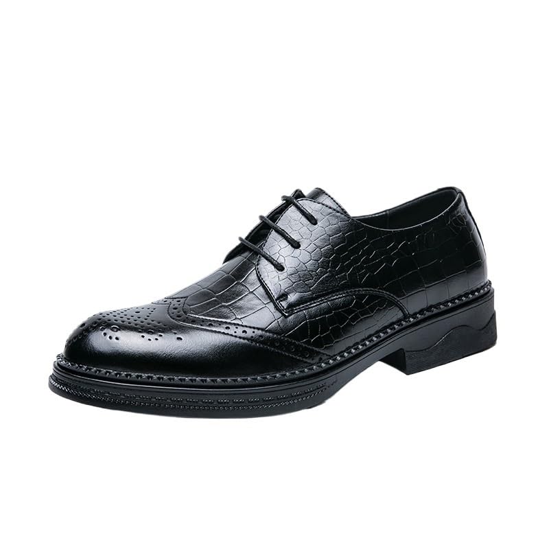Men's Genuine Leather Oxford Dress Shoes, Fashion Brogue Business & Conference Shoes, Comfortable Formal & Banquet Shoes for Men