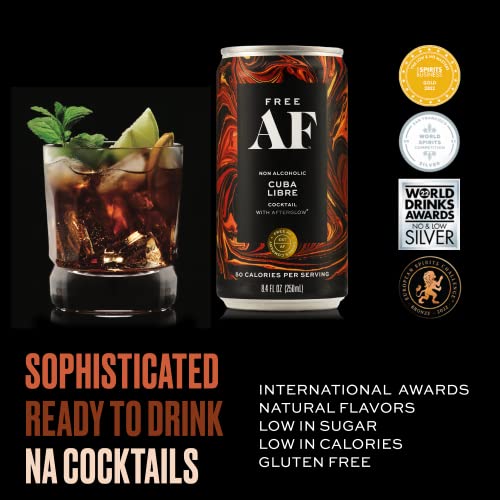 Free Af Apero Spritz & Cuba Libre Bundle | Non Alcoholic Sparkling Cocktail | Gluten Free, Low Calorie | 24 Pack | 8.4 Fl Oz Cans #TOP2