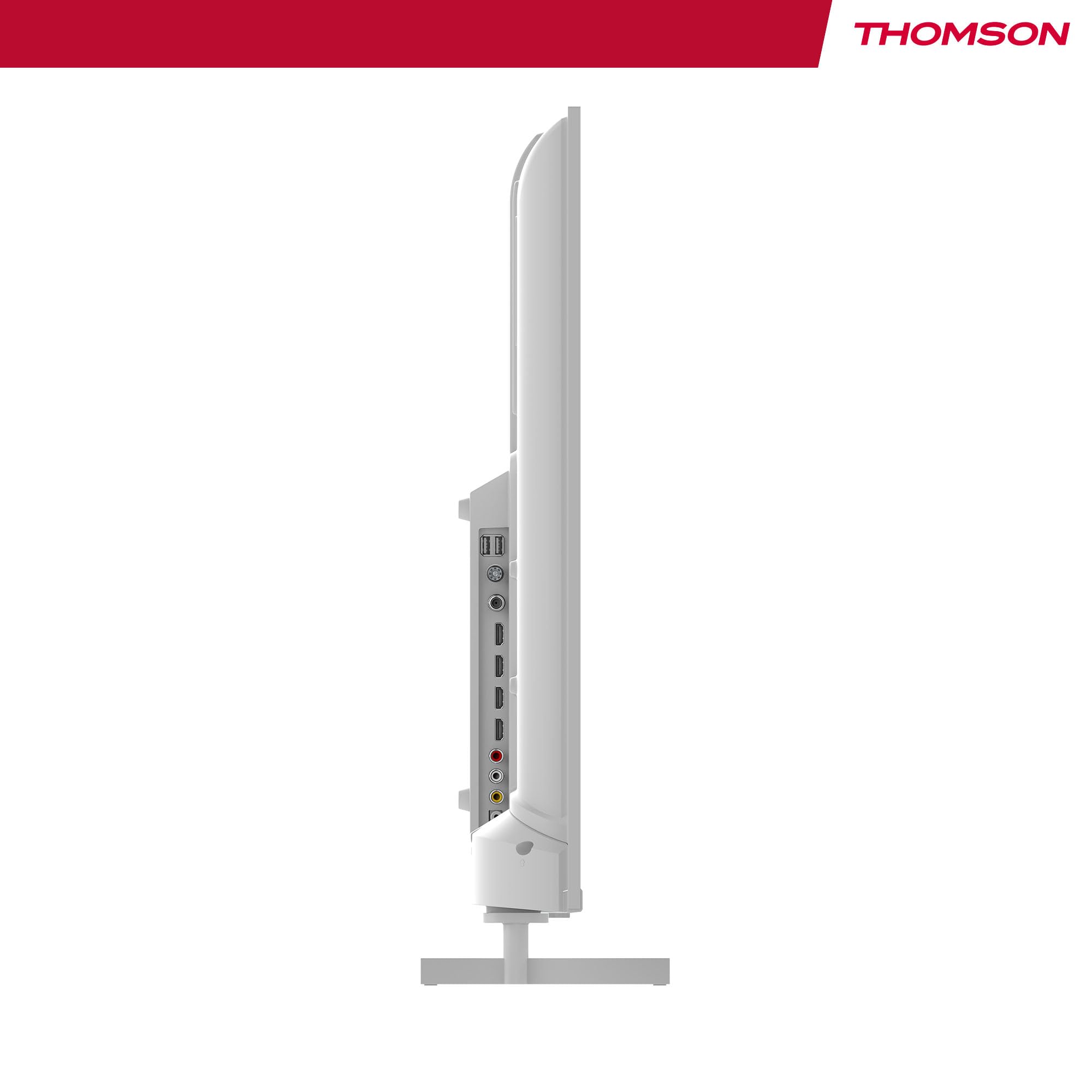 THOMSON 43 calowy (109 cm) 4K Ultra HD Biały Smart Android TV, Google Assistant, Wi-Fi, Dolby Digital, Bluetooth, Triple-Tuner (Kabel/Satelita/Antena), HDMI, CI+, A+ Płyta – 43UA5S13W