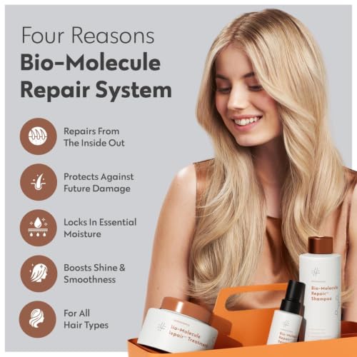 Image of FOUR REASONS Bio-Molecule Repair Hair Mask for Damaged Hair - Hydrating & Deep Conditioning Hair Mask & Bond Repair Treatment for Dry, Frizzy, or Color Treated Hair - Vegan & Sulfate-Free