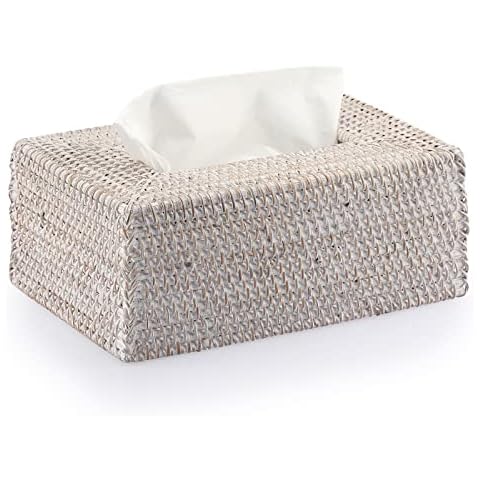 IGNPION Rattan Tissue Holder Box Decor Cover