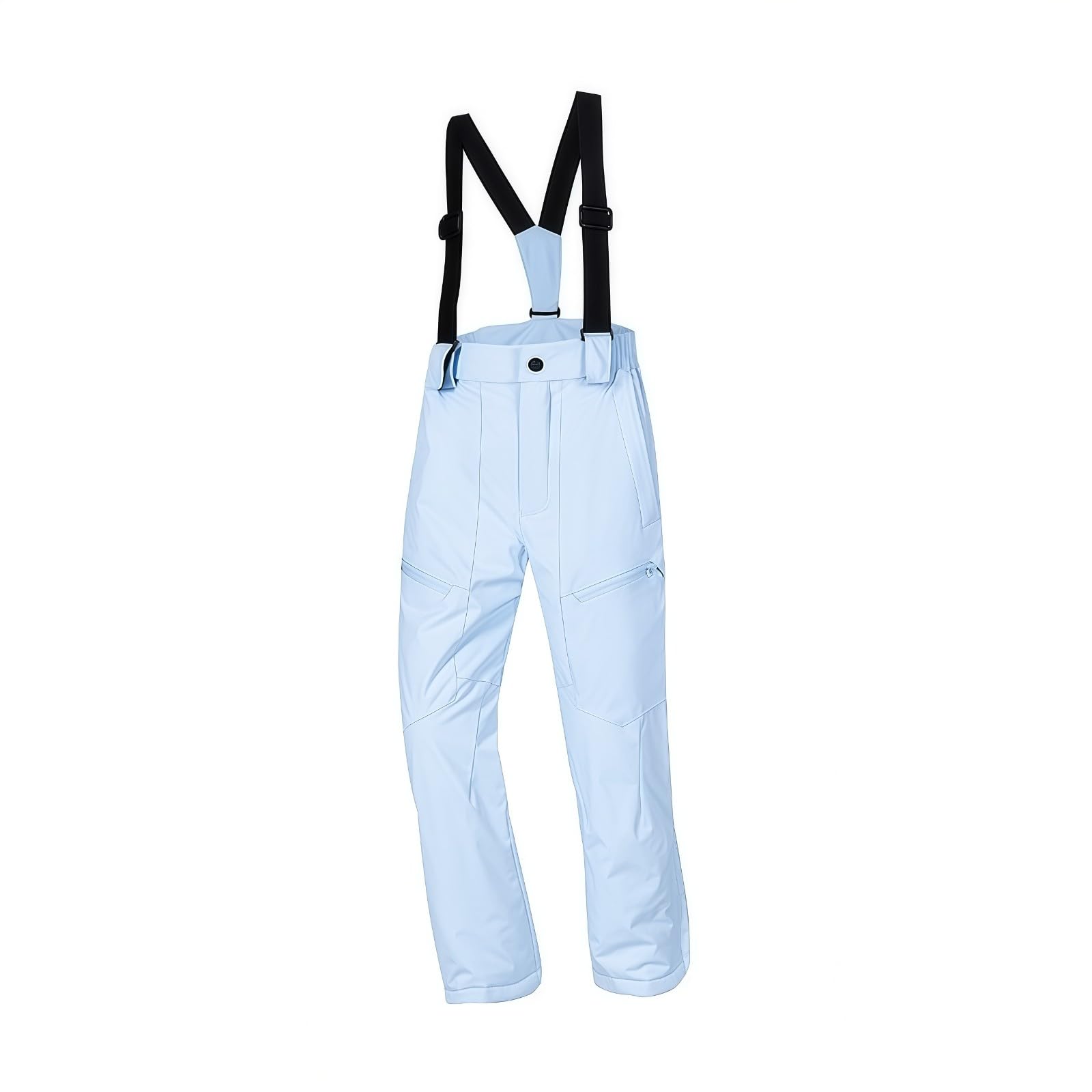 Pantalon de neige unisexe pour enfants - Pantalon de ski d'extérieur avec bretelles - Détails réfléchissants - Fermeture à bouton - Coupe droite - Pantalon de ski pour activités de plein air