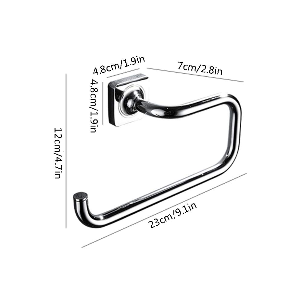 YJDQMJH Materiale Di Rame Anillo De Toalla De Baño,Anelli Portasciugamani,Bagno Montaggio a Parete Anello Asciugamano da Bagno,Cabina Doccia Mezza Apertura Portasciugamano/Argento / 23x7x12