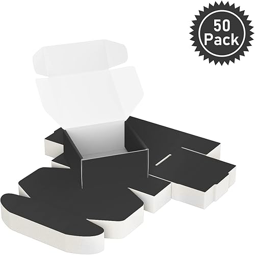 Miniatura 3 de Tonespac - Paquete de 50 cajas de envío pequeñas de cartón, cajas de cartón corrugado, cajas de regalo para pequeñas empresas (4 x 4 x 2 pulgadas,