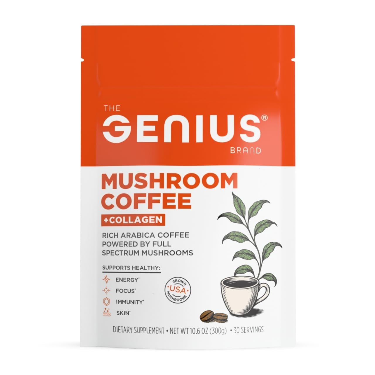 The Genius Brand Organic Mushroom Coffee + Collagen