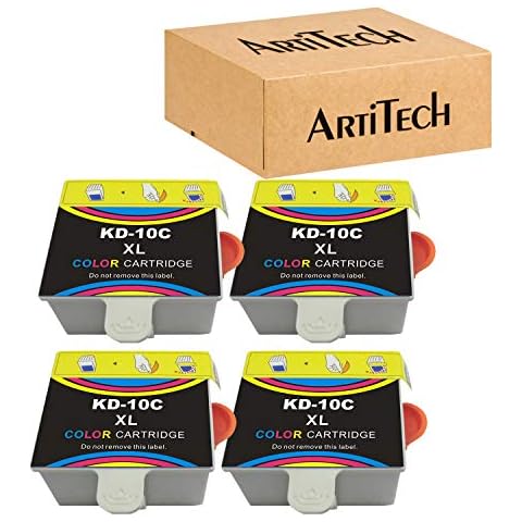 ARTITECH Replacements for Kodak 10XL 10C 10 Color Compatible Ink Cartridge 4 Pack Color Ink Use for Kodak 5100 5300 5500 ESP3250 ESP5250 ESP3 ESP5 ESP7 ESP9 Hero 7.1, 9.1 Printers Cover
