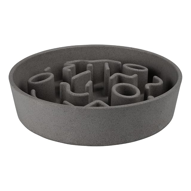 District 70 - Bamboo Dog Slow Feeder, Comedero de Perro - Grey - Ø 28 cm