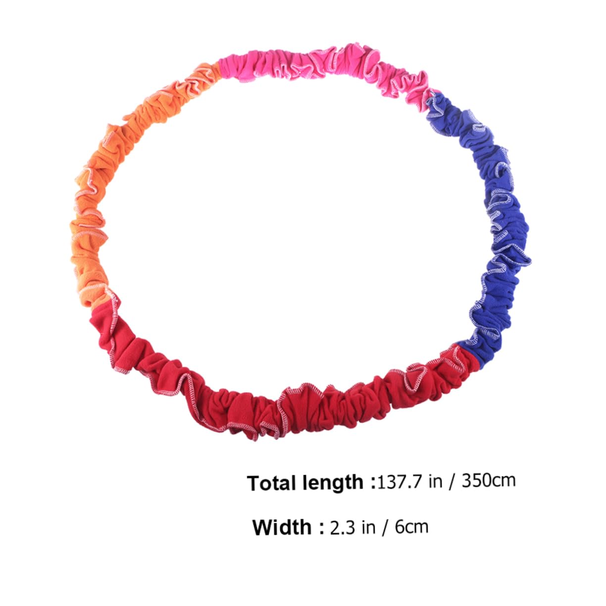 DECHOUS 1Pc Elastic Rainbow Pull Rope for Four Direction Running Ring Outdoor Team Games School Training Tool for Up to Participants Random Color