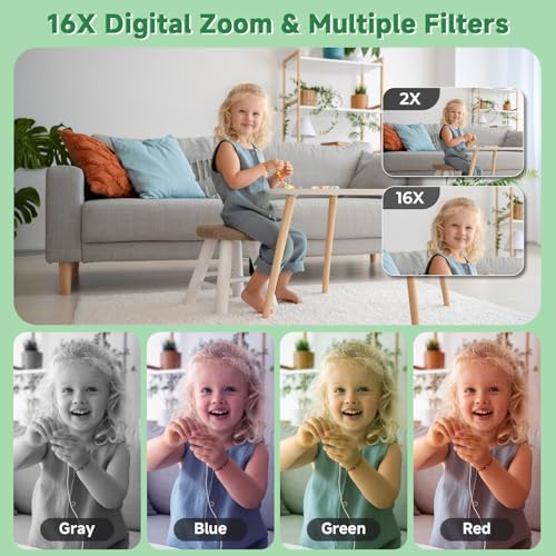 Image of Digital Camera, 44MP Compact Camera, FHD 1080P Point and Shoot Digital Cameras with 16X Zoom, Face Detect, Smile Capture, Anti Shake, for Boys Girls Teens Gifts (Deep Green)