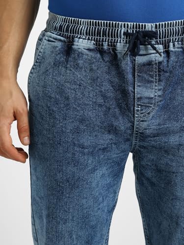 Image of Urbano Fashion Men Mid Rise Regular Fit Washed Jogger Jeans Stretchable