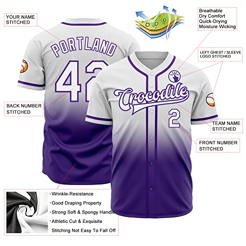 Camiseta de Béisbol con Gradiente Personalizada para Hombre, Mujer y Jóvenes con Nombre, Número y Logo Cosidos miniatura 2